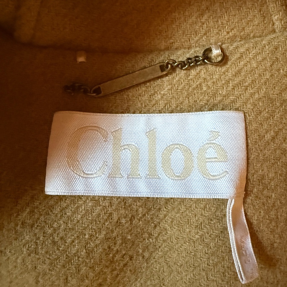 Chloe Gold Yellow Lace-Up Wool Poncho - Picture 6 of 10